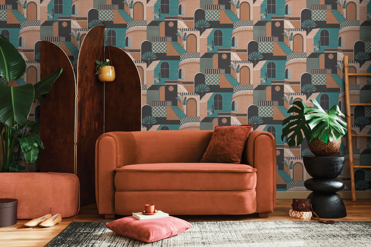 13101 Medina Teal Orange Room